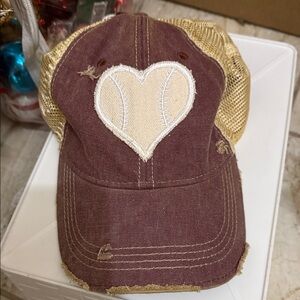 Distressed Heart Patch Baseball Cap